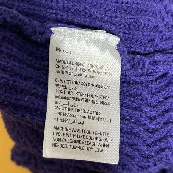 Style & Co Grape Bell Sleeve Thick Knit Sweater Size Medium - Picture 6 of 8
